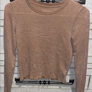 AEO waffle cropped tee